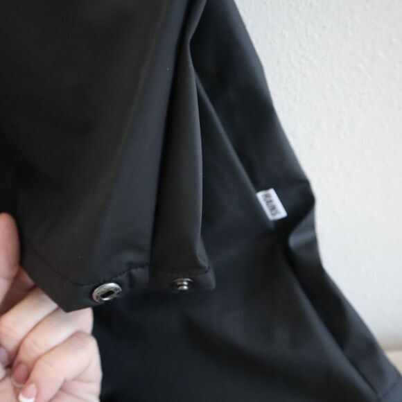 RAINS 18050 Women's Sz Large Black A-Line Hooded Rain Coat Jacket - Picture 4 of 5